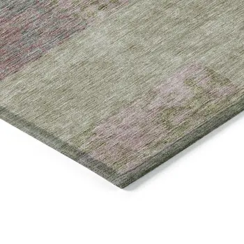 5' X 8' Green Purple And Pink Geometric Washable Indoor Outdoor Area Rug
