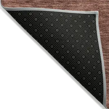 10' X 14' Brown And Terra Cotta Geometric Washable Indoor Outdoor Area Rug