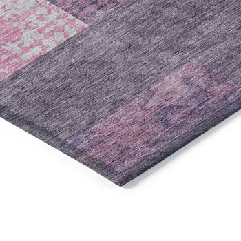 9' X 12' Purple Green And Pink Geometric Washable Indoor Outdoor Area Rug