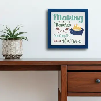 Set Of Four N And A Dark Blue Framed Wall Art