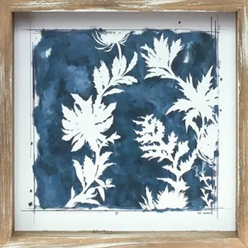 Set of Six N And A Natural Floater Frame Wall Art