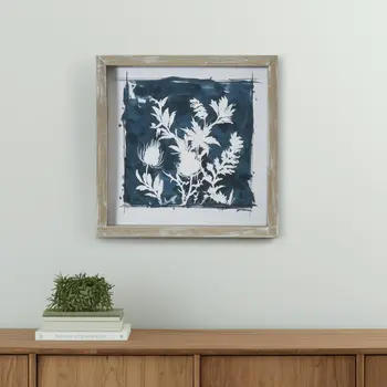 Set of Six N And A Natural Floater Frame Wall Art