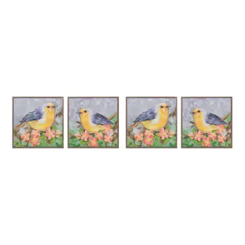 Set Of Four N And A Natural Framed Wall Art