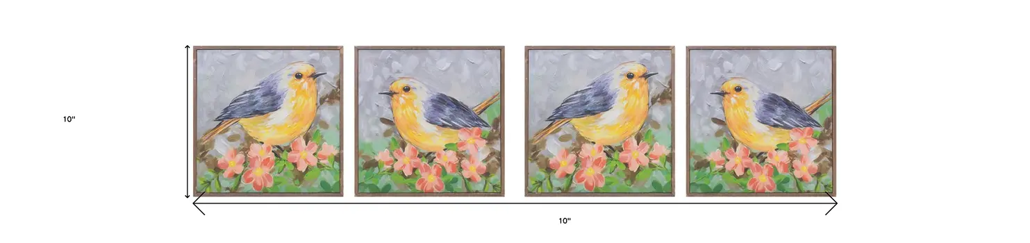Set Of Four N And A Natural Framed Wall Art