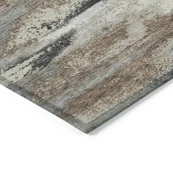 5' X 8' Taupe Beige And Ivory Abstract Washable Indoor Outdoor Area Rug