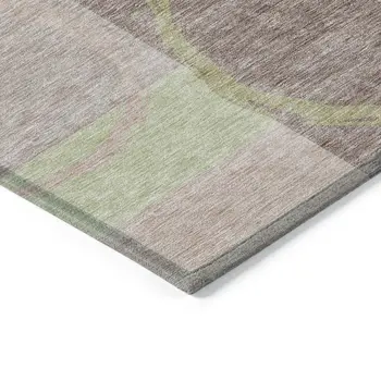 5' X 8' Blush And Mint Green Abstract Washable Indoor Outdoor Area Rug