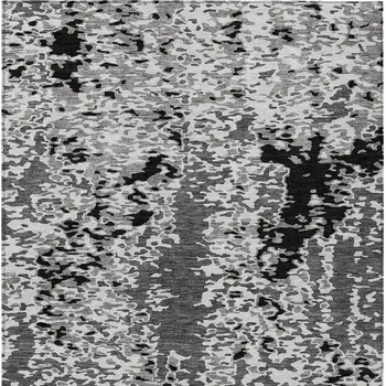 9' X 12' Gray And Silver Abstract Washable Indoor Outdoor Area Rug