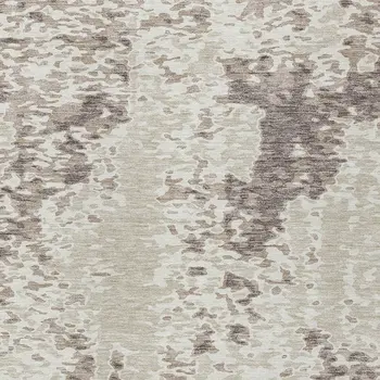 9' X 12' Ivory And Beige Abstract Washable Indoor Outdoor Area Rug