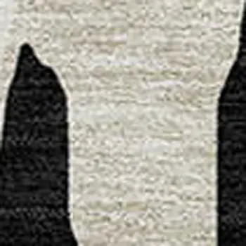 5' X 8' Black And Ivory Abstract Washable Indoor Outdoor Area Rug