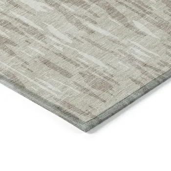 8' X 10' Ivory And Off White Abstract Washable Indoor Outdoor Area Rug