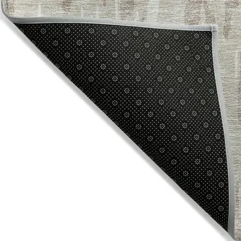 10' X 14' Ivory And Off White Abstract Washable Indoor Outdoor Area Rug