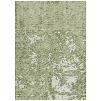3' X 5' Sage And Ivory Abstract Washable Indoor Outdoor Area Rug