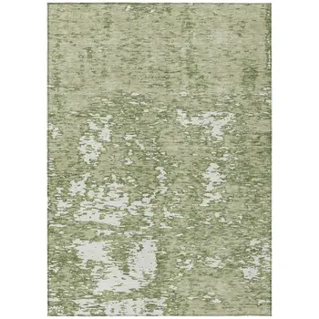 3' X 5' Sage And Ivory Abstract Washable Indoor Outdoor Area Rug