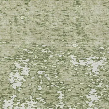 5' X 8' Sage And Ivory Abstract Washable Indoor Outdoor Area Rug