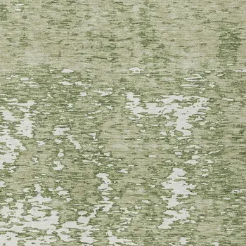 8' X 10' Sage And Ivory Abstract Washable Indoor Outdoor Area Rug