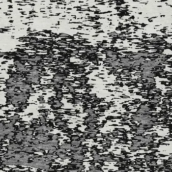 8' X 10' Black And Ivory Abstract Washable Indoor Outdoor Area Rug