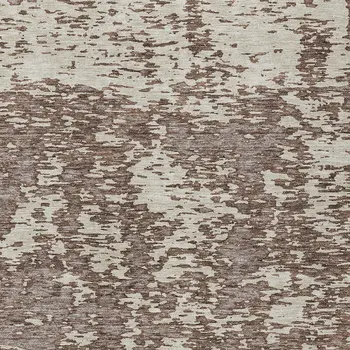 9' X 12' Brown And Ivory Abstract Washable Indoor Outdoor Area Rug