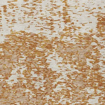 9' X 12' Copper And Ivory Abstract Washable Indoor Outdoor Area Rug