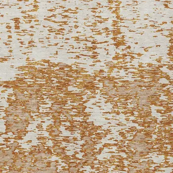 10' X 14' Copper And Ivory Abstract Washable Indoor Outdoor Area Rug
