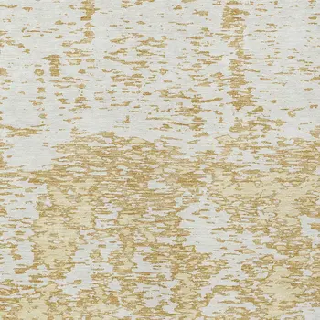 10' X 14' Gold And Ivory Abstract Washable Indoor Outdoor Area Rug