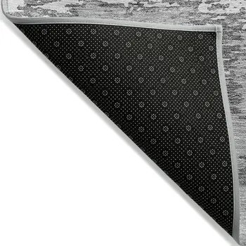 8' X 10' Gray And Ivory Abstract Washable Indoor Outdoor Area Rug