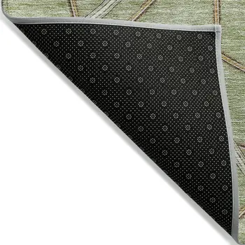 8' X 10' Sage Ivory And Brown Geometric Washable Indoor Outdoor Area Rug
