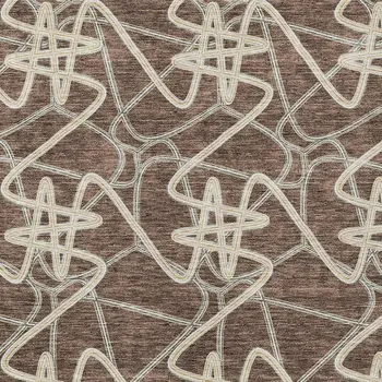 10' X 14' Brown Ivory And Gold Geometric Washable Indoor Outdoor Area Rug