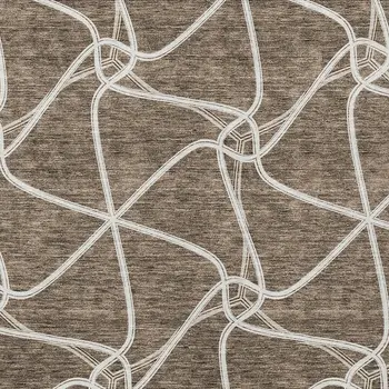 3' X 5' Brown And Ivory Geometric Washable Indoor Outdoor Area Rug