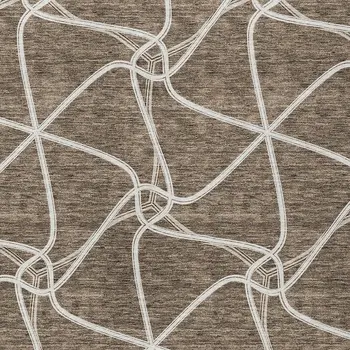 10' X 14' Brown And Ivory Geometric Washable Indoor Outdoor Area Rug