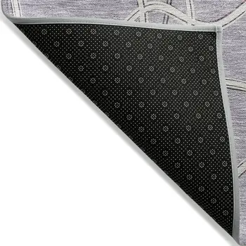 9' X 12' Lavender And Ivory Geometric Washable Indoor Outdoor Area Rug