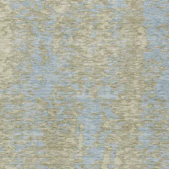 5' X 8' Beige And Blue Abstract Washable Indoor Outdoor Area Rug