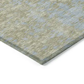 8' X 10' Beige And Blue Abstract Washable Indoor Outdoor Area Rug