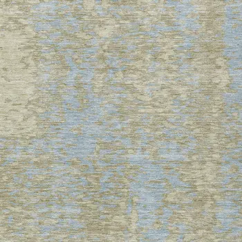 8' X 10' Beige And Blue Abstract Washable Indoor Outdoor Area Rug