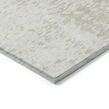 3' X 5' Ivory And Beige Abstract Washable Indoor Outdoor Area Rug