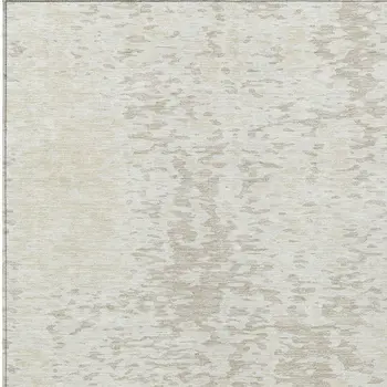3' X 5' Ivory And Beige Abstract Washable Indoor Outdoor Area Rug