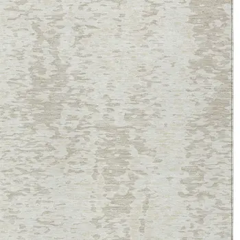 10' X 14' Ivory And Beige Abstract Washable Indoor Outdoor Area Rug