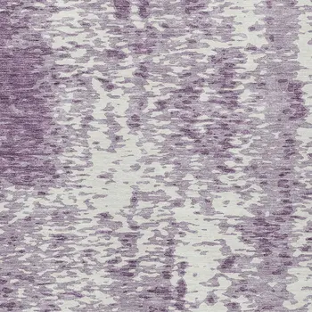 8' X 10' Lavender And Ivory Abstract Washable Indoor Outdoor Area Rug