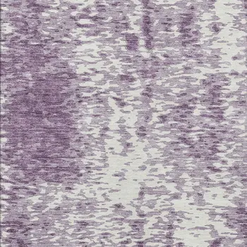 10' X 14' Lavender And Ivory Abstract Washable Indoor Outdoor Area Rug