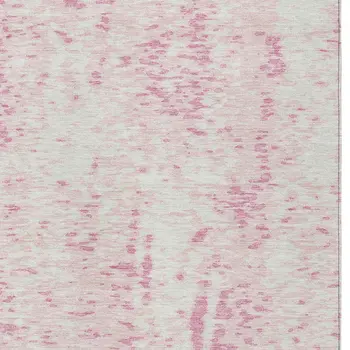 8' X 10' Pink And Ivory Abstract Washable Indoor Outdoor Area Rug
