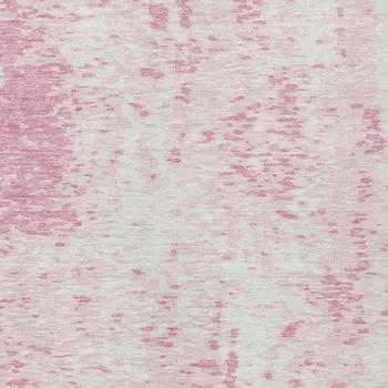 9' X 12' Pink And Ivory Abstract Washable Indoor Outdoor Area Rug