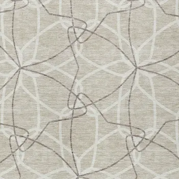 10' X 14' Beige And Ivory Geometric Washable Indoor Outdoor Area Rug