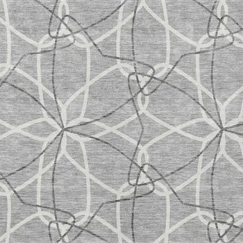 8' X 10' Gray And Ivory Geometric Washable Indoor Outdoor Area Rug