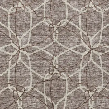 3' X 5' Taupe And Ivory Geometric Washable Indoor Outdoor Area Rug