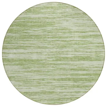 8' Sage And Ivory Round Abstract Washable Indoor Outdoor Area Rug