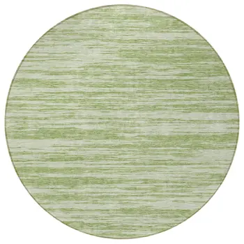 8' Sage And Ivory Round Abstract Washable Indoor Outdoor Area Rug