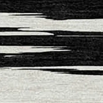 8' X 10' Black And Ivory Abstract Washable Indoor Outdoor Area Rug
