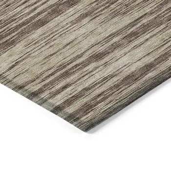 8' X 10' Brown And Beige Abstract Washable Indoor Outdoor Area Rug