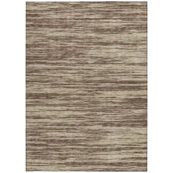 10' X 14' Brown And Beige Abstract Washable Indoor Outdoor Area Rug