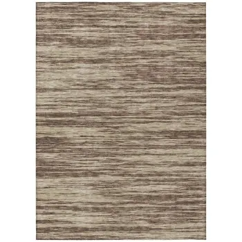 10' X 14' Brown And Beige Abstract Washable Indoor Outdoor Area Rug