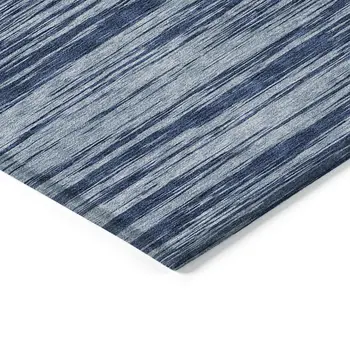 5' X 8' Blue And Navy Blue Abstract Washable Indoor Outdoor Area Rug